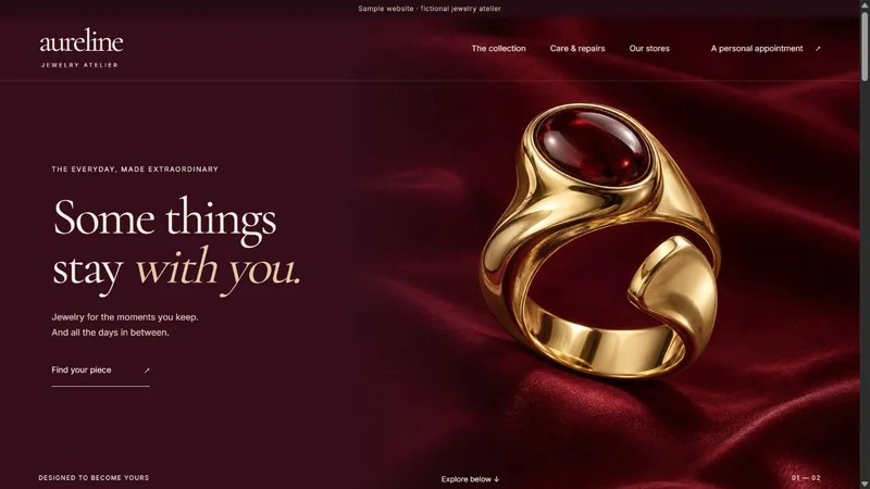 Aureline homepage preview