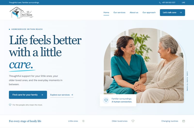 Trade Force Homeservice website homepage
