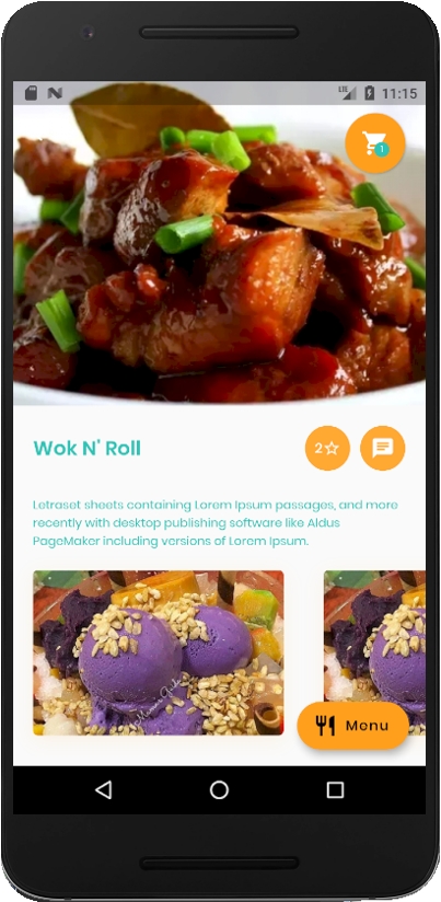 Carga food item detail screen